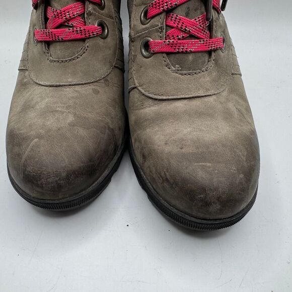 Sorel Gray Lexie Wedge Boots Women's Size 10 NL3046‎ EUC Grey Pink Lace - Picture 8 of 11